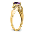 14k Amethyst and Diamond Heart Ring, Size 7 - Birthstone Company