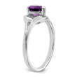 14k White Gold Amethyst and Diamond Heart Ring, Size 7 - Birthstone Company