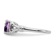 14k White Gold Amethyst and Diamond Ring, Size 7 - Birthstone Company
