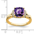 14k Amethyst and Diamond Ring, Size 7 - Birthstone Company