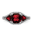 14k White Gold Garnet and Diamond Ring, Size 7 - Birthstone Company