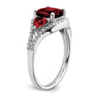 14k White Gold Garnet and Diamond Ring, Size 7 - Birthstone Company