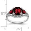 14k White Gold Garnet and Diamond Ring, Size 7 - Birthstone Company