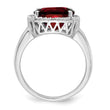 14k White Gold Garnet and Diamond Ring, Size 7 - Birthstone Company