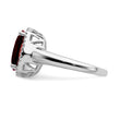 14k White Gold Garnet and Diamond Ring, Size 7 - Birthstone Company