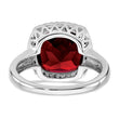 14k White Gold Garnet and Diamond Ring, Size 7 - Birthstone Company