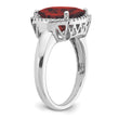 14k White Gold Garnet and Diamond Ring, Size 7 - Birthstone Company