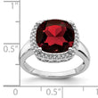 14k White Gold Garnet and Diamond Ring, Size 7 - Birthstone Company