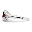 14k White Gold Garnet Bypass Ring, Size 7 - Birthstone Company