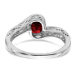 14k White Gold Garnet Bypass Ring, Size 7 - Birthstone Company