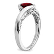 14k White Gold Garnet Bypass Ring, Size 7 - Birthstone Company