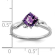 14k White Gold Cushion Amethyst and Diamond Ring, Size 7 - Birthstone Company