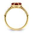 14k Garnet and Diamond Floral Ring, Size 7 - Birthstone Company