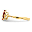 14k Garnet and Diamond Floral Ring, Size 7 - Birthstone Company