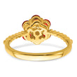 14k Garnet and Diamond Floral Ring, Size 7 - Birthstone Company