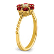 14k Garnet and Diamond Floral Ring, Size 7 - Birthstone Company