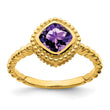 14k Cushion Amethyst Ring, Size 7 - Birthstone Company