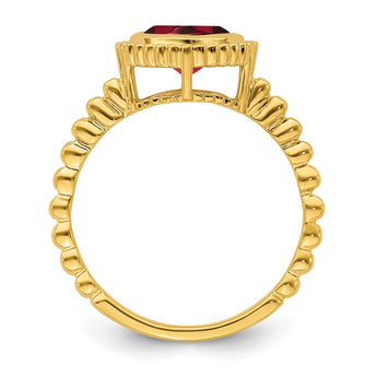 14k Cushion Garnet Ring, Size 7 - Birthstone Company