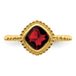 14k Cushion Garnet Ring, Size 7 - Birthstone Company