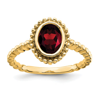 10k Oval Garnet Ring, Size 7 - Birthstone Company
