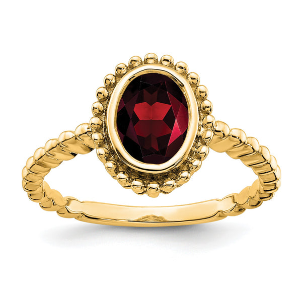 10k Oval Garnet Ring, Size 7 - Birthstone Company