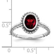 10k White Gold Oval Garnet Ring, Size 7 - Birthstone Company