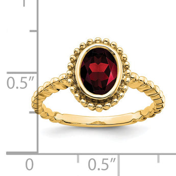 14k Oval Garnet Ring, Size 7 - Birthstone Company
