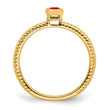 14k Oval Bezel Ruby Ring, Size 7 - Birthstone Company