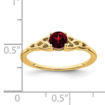 10k Garnet Celtic Knot Ring, Size 7 - Birthstone Company