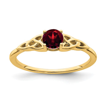 10k Garnet Celtic Knot Ring, Size 7 - Birthstone Company