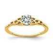 Round White Topaz Birthstone Ring in 10K Yellow Gold, Size 7