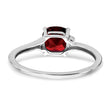 Sterling Silver Rhodium-plated Garnet and Diamond Ring - Birthstone Company