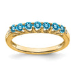10k Blue Topaz and Diamond 7-stone Ring, Size 7 - Birthstone Company