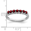 10k White Gold Garnet and Diamond 7-stone Ring, Size 7 - Birthstone Company