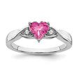 Sterling Silver Rhodium-plated Pink Tourmaline and Diamond Ring