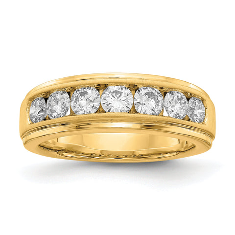 10k 1 1/2 carat Lab Grown Diamond VS/SI+ G+ Seven Stone Complete Men's Ring