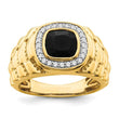 Men's Onyx Ring in 14K Yellow Gold (1/4 ct. tw.), Size 10