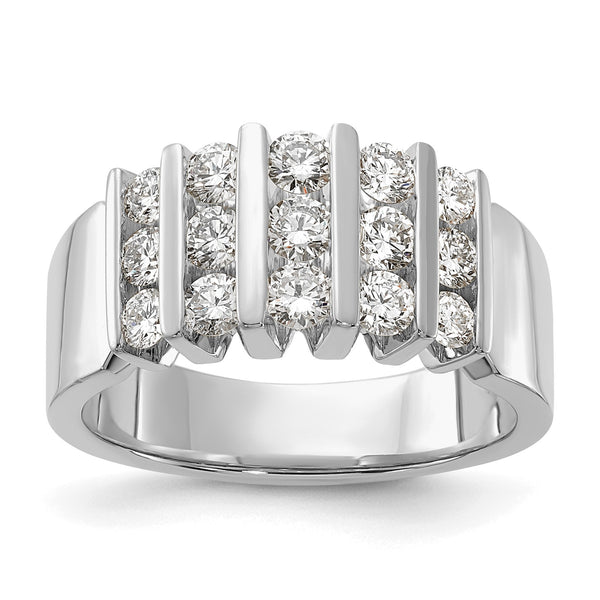 14k White Gold 1 carat Lab Grown Diamond VS/SI+ G+ Complete Fashion Band, Size 7 - Birthstone Company