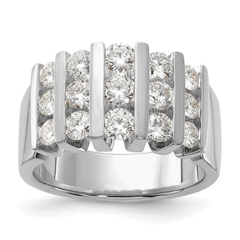 14k White Gold 1 1/2 carat Lab Grown Diamond VS/SI+ G+ Complete Fashion Band