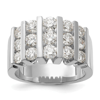 14k White Gold 2 carat Lab Grown Diamond VS/SI+ G+ Complete Fashion Band