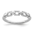 14k White Gold Polished Squares Diamond Ring