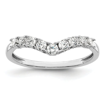 14k White Gold 3/8 carat Lab Grown Diamond VS/SI+ G+ Complete Concaved Band