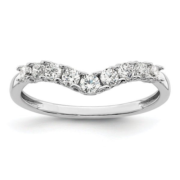14k White Gold 3/8 carat Lab Grown Diamond VS/SI+ G+ Complete Concaved Band