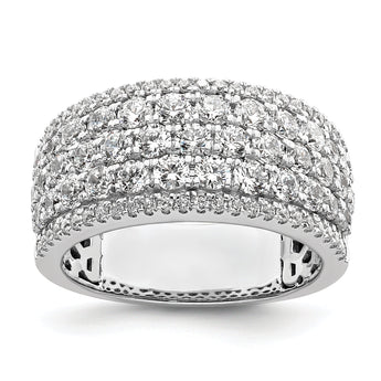 14k White Gold 2 carat Lab Grown Diamond VS/SI+ G+ Complete Fashion Band