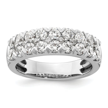 14k White Gold 1 1/2 carat Lab Grown Diamond VS/SI+ G+ Complete Double Row Fashion Band