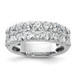 14k White Gold 2 carat Lab Grown Diamond VS/SI+ G+ Complete Double Row Fashion Band