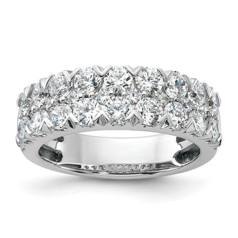 14k White Gold 2 carat Lab Grown Diamond VS/SI+ G+ Complete Double Row Fashion Band