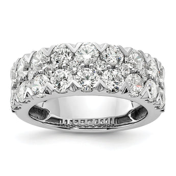 14k White Gold 3 carat Lab Grown Diamond VS/SI+ G+ Complete Double Row Fashion Band