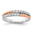 14k Two-tone Rose and White Gold 1/3 carat Lab Grown Diamond VS/SI+ G+ Complete Band