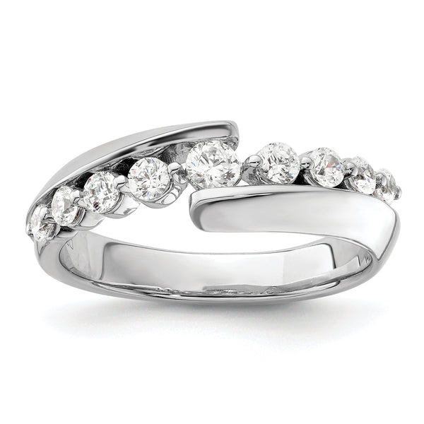 14k White Gold 1/2 carat Lab Grown Diamond VS/SI+ G+ Complete Band